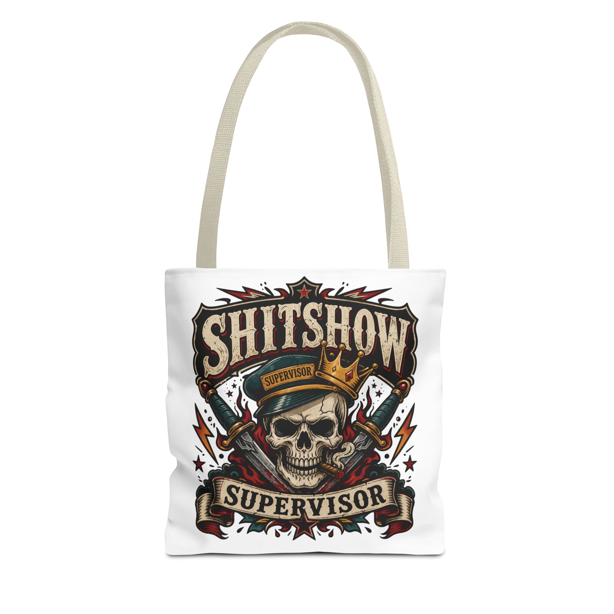 Tote Bag — "Shitshow Supervisor" Skull Graphic Tote