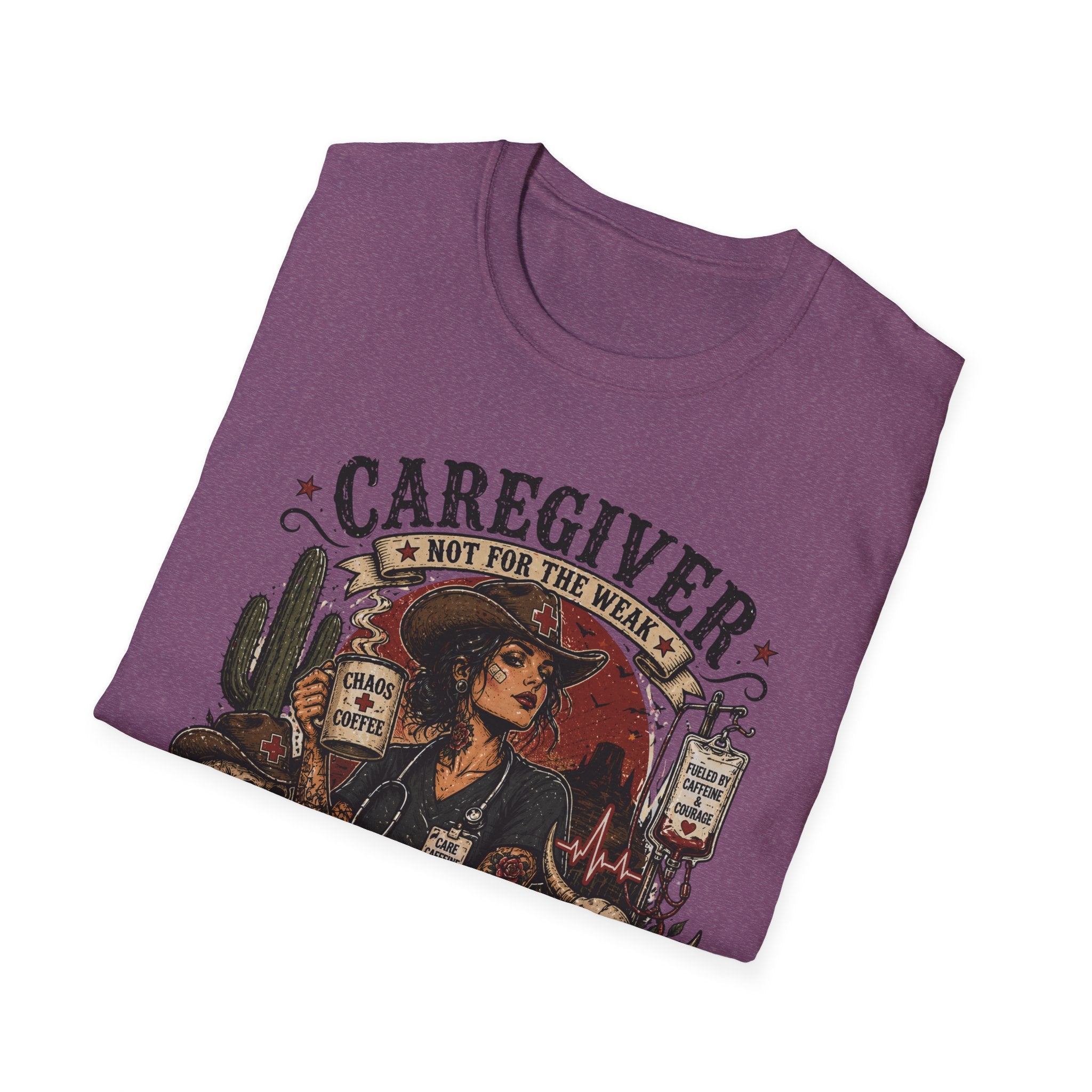 Caregiver Cowboy T-Shirt — "Caregiver: Still Showing Up" Graphic Tee