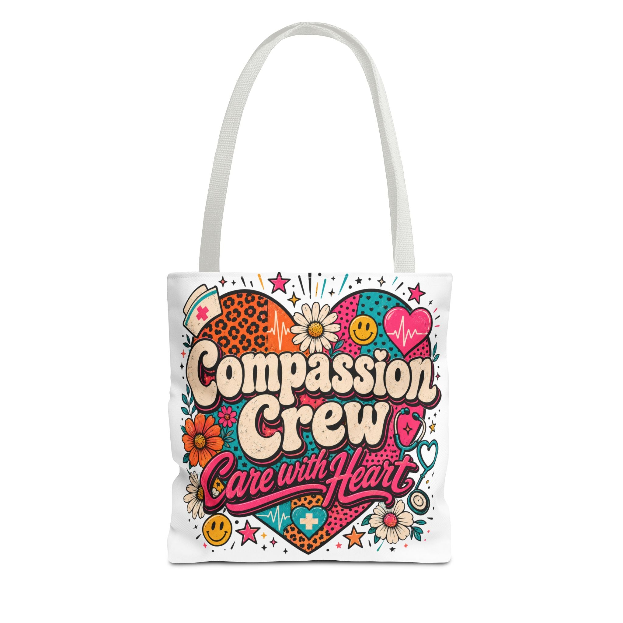 Compassion Crew Tote Bag — "Care with Heart" Colorful Nurse & Caregiver Gift