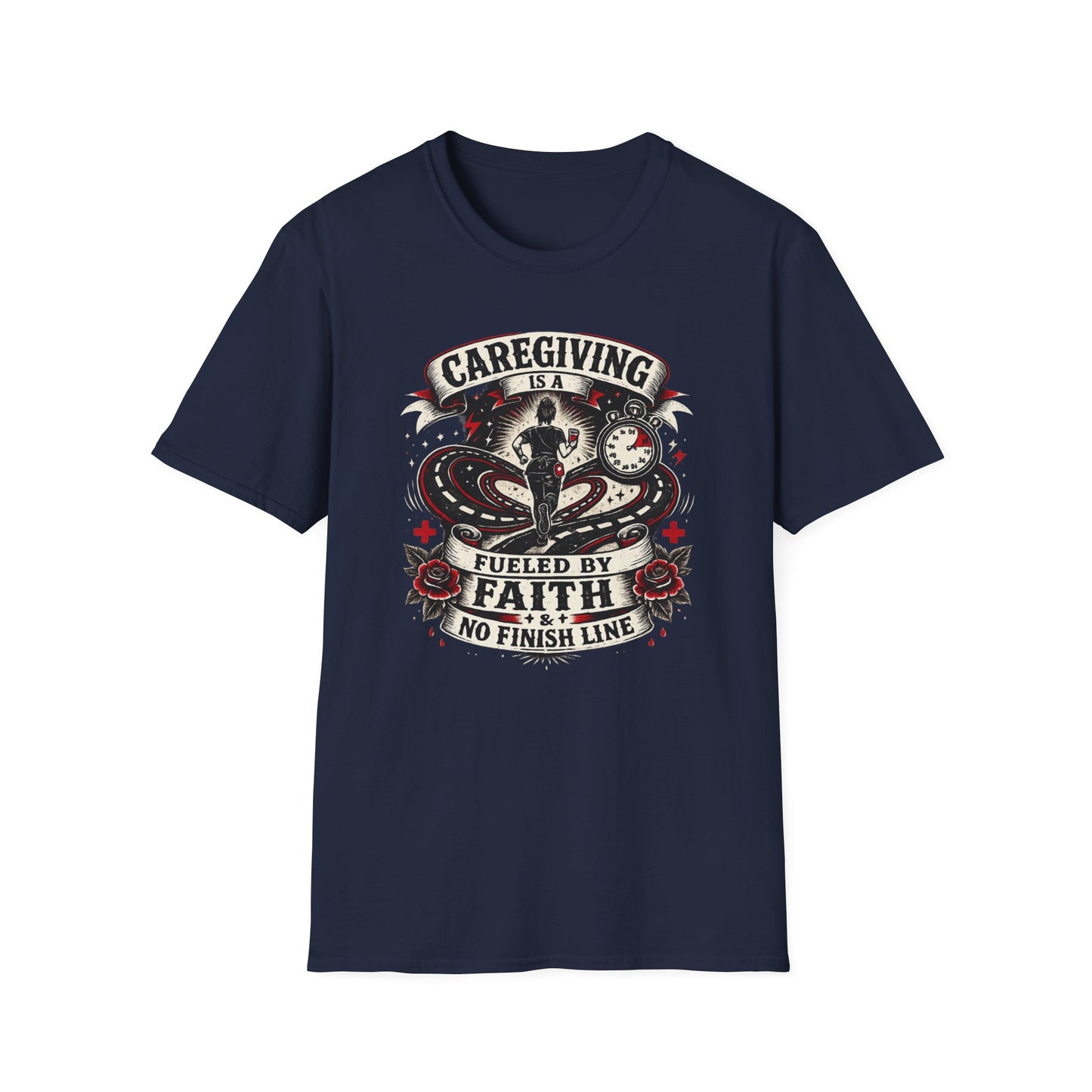 Caregiving T-Shirt — "Caregiving is a Journey Fueled by Faith" Graphic Tee