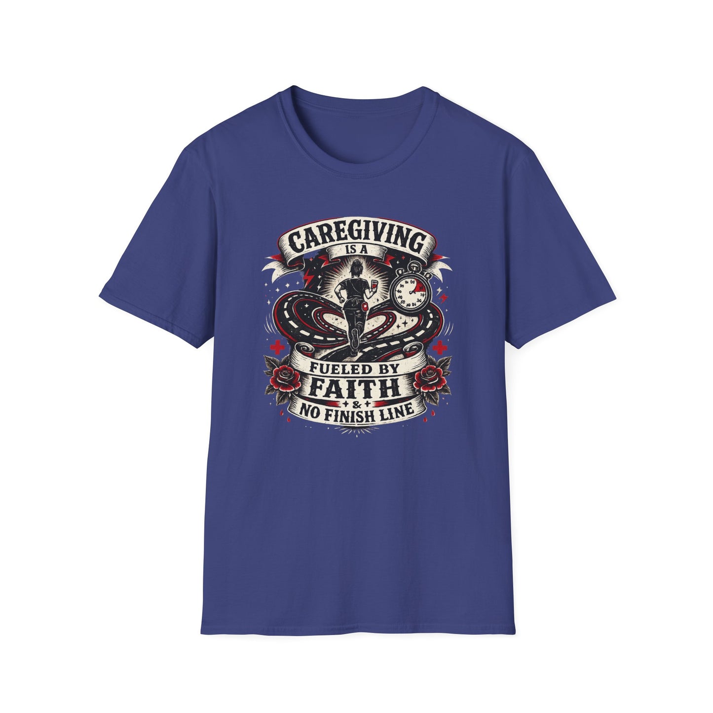 Caregiving T-Shirt — "Caregiving is a Journey Fueled by Faith" Graphic Tee