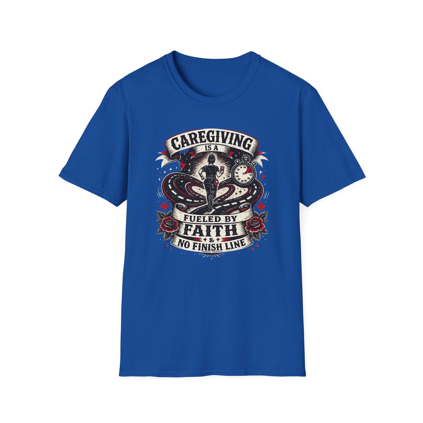 Caregiving T-Shirt — "Caregiving is a Journey Fueled by Faith" Graphic Tee