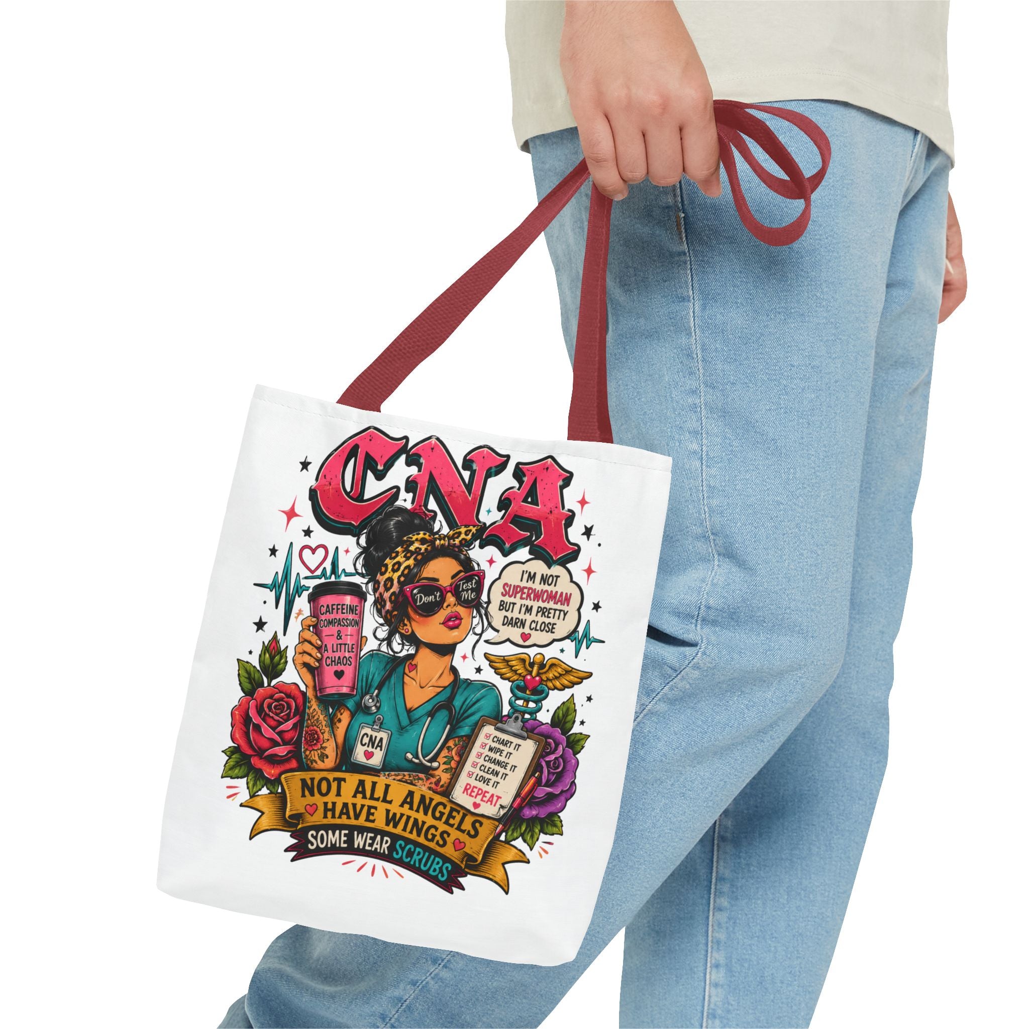 CNA Tote Bag - 'Not All Angels Have Wings, Some Wear Scrubs'