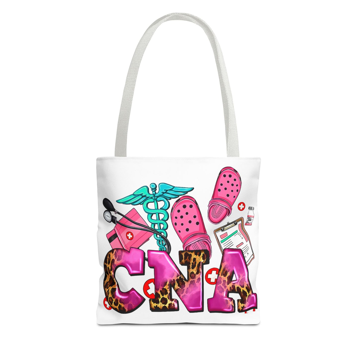 CNA Fun Graphic Tote Bag — Pink Medical Nurse Gift
