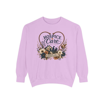 Hospice Care Floral Sweatshirt — Comfort & Compassion Crewneck