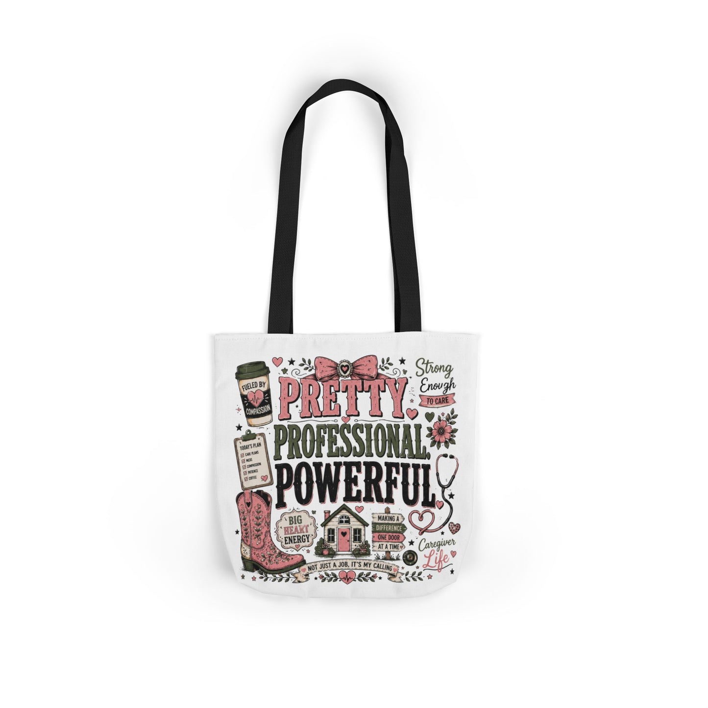 Pretty Professional Powerful Canvas Tote — home  Health Care Feminine Empowerment Work Bag