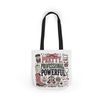 Pretty Professional Powerful Canvas Tote — home  Health Care Feminine Empowerment Work Bag