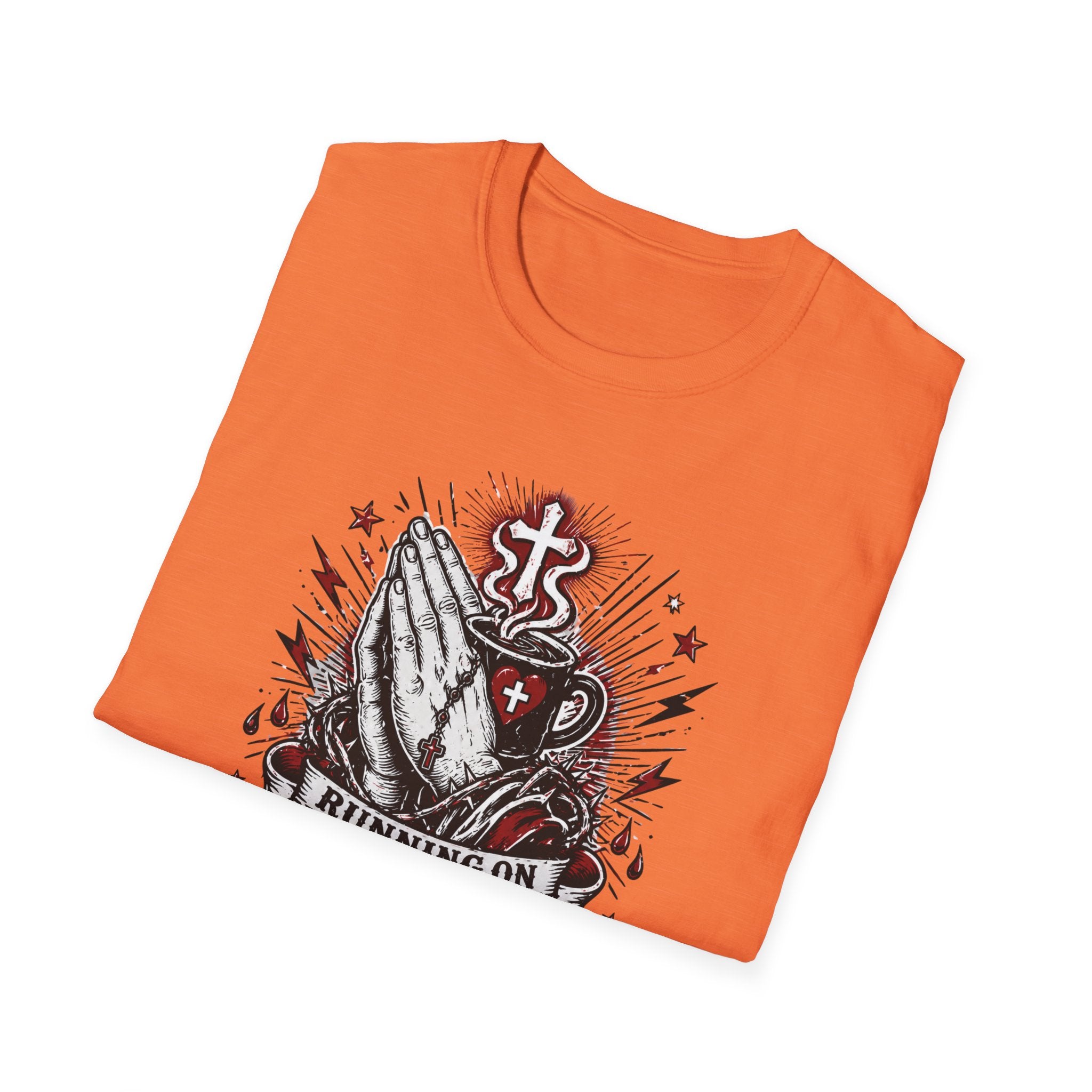 Prayer & Coffee T-Shirt — "Running on Prayer & Coffee" Christian Faith Tee
