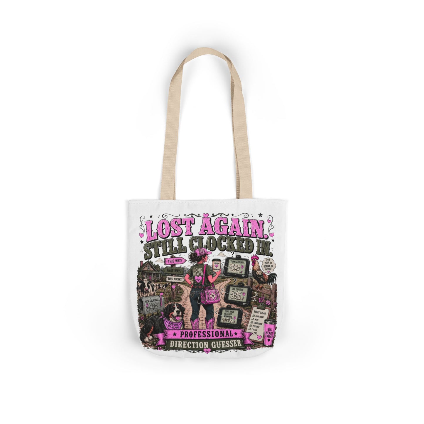 Home Health Care Tote Bag — 'Lost Again, Still Cucked' Graphic Canvas Tote