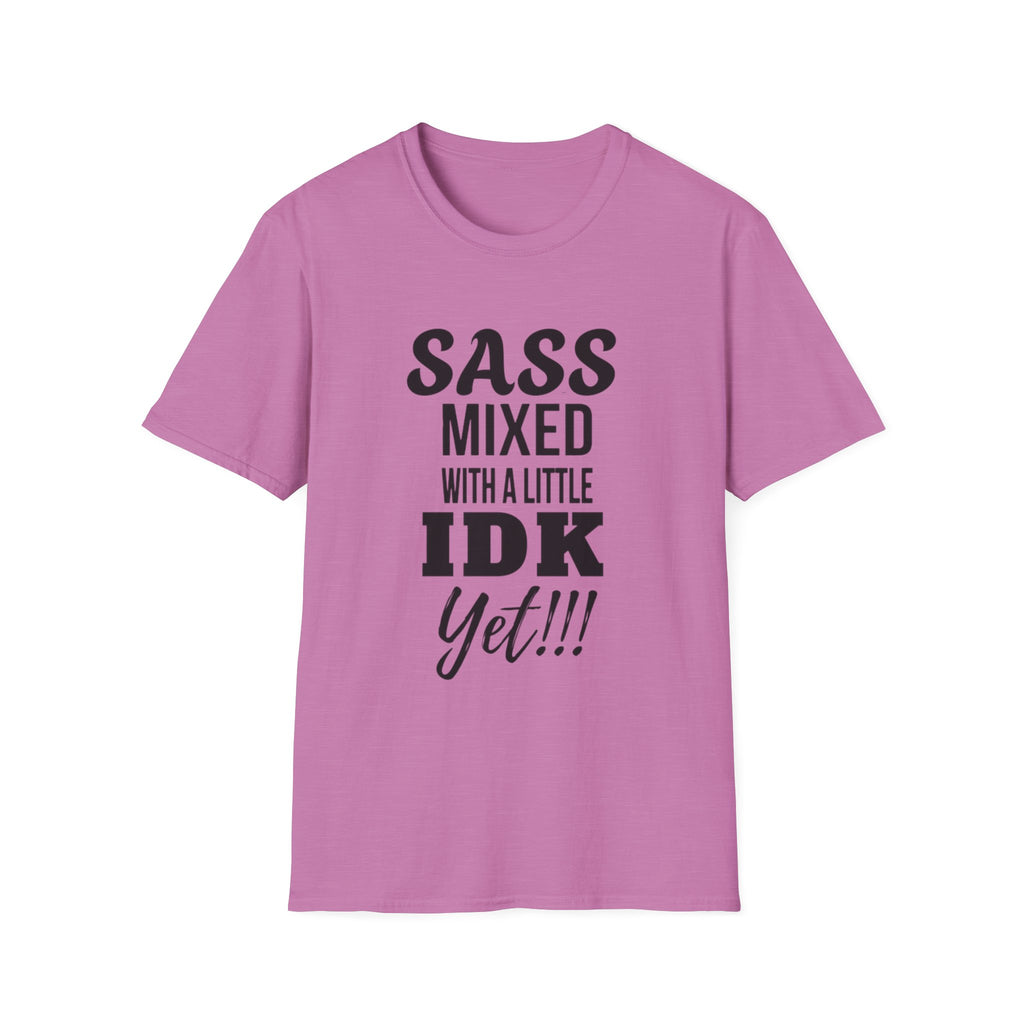 Camiseta con un toque de sarcasmo mezclado con un poco de "aún no sé"