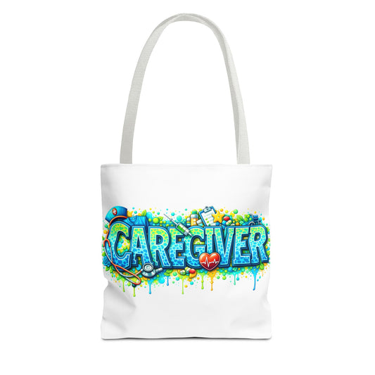 Caregiver Tote Bag — Colorful Graffiti Design (Caregiver)