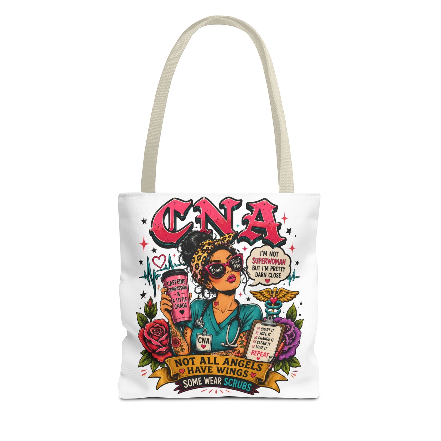 CNA Tote Bag - 'Not All Angels Have Wings, Some Wear Scrubs'
