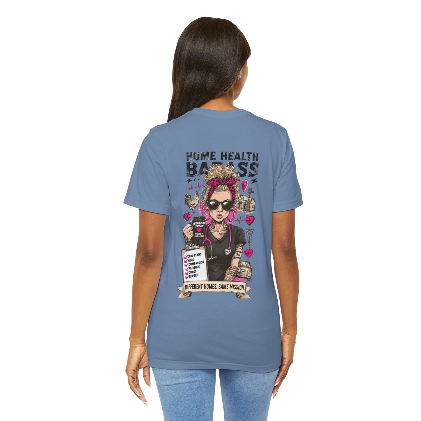 Home Health Badass T‑Shirt — Funny Nurse Caregiver Gift for Home Health Workers
