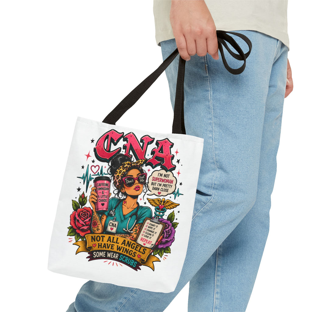 CNA Tote Bag - 'Not All Angels Have Wings, Some Wear Scrubs'