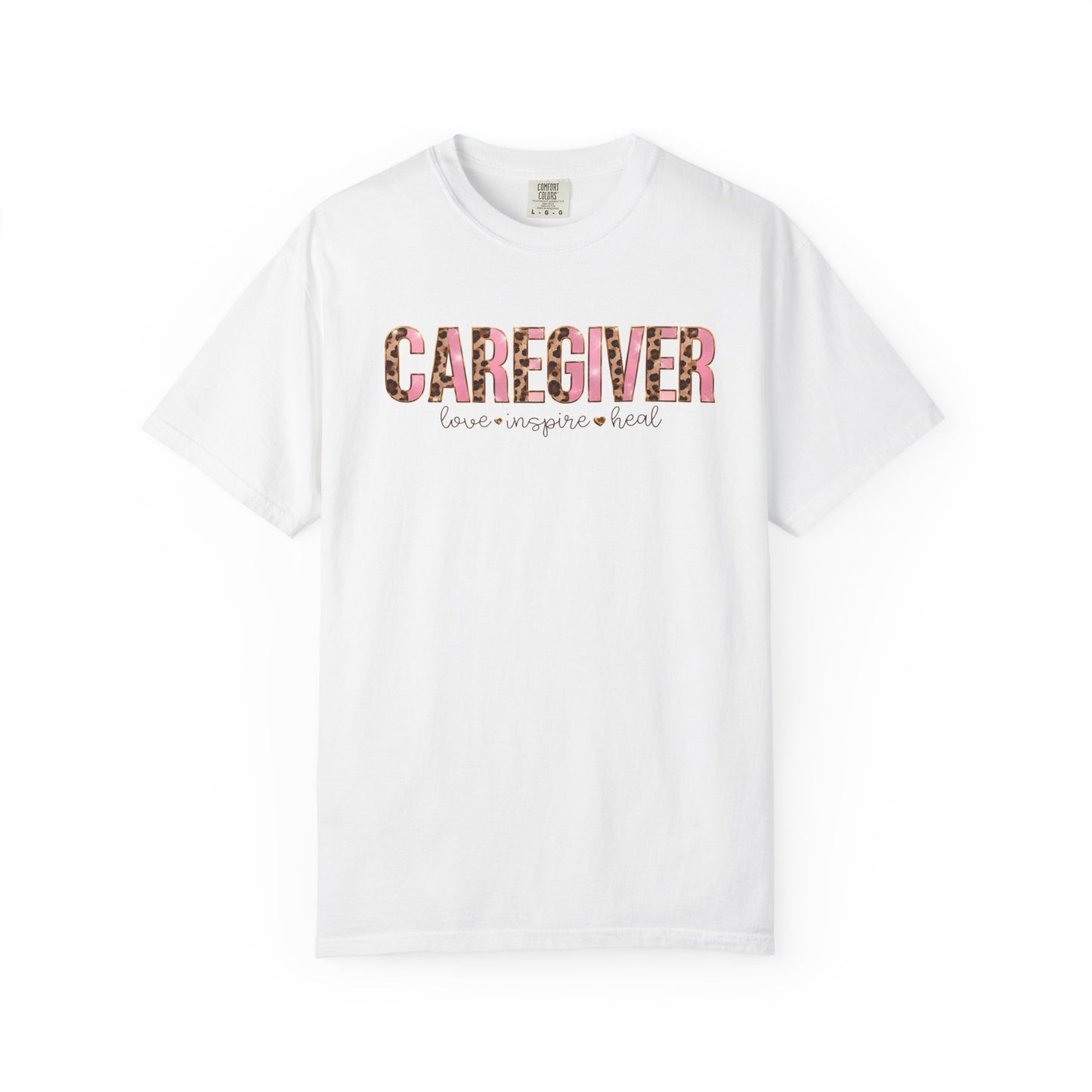 Caregiver Floral T‑Shirt — 'Caregiver' Pink Floral Design for Nurses & Care Workers