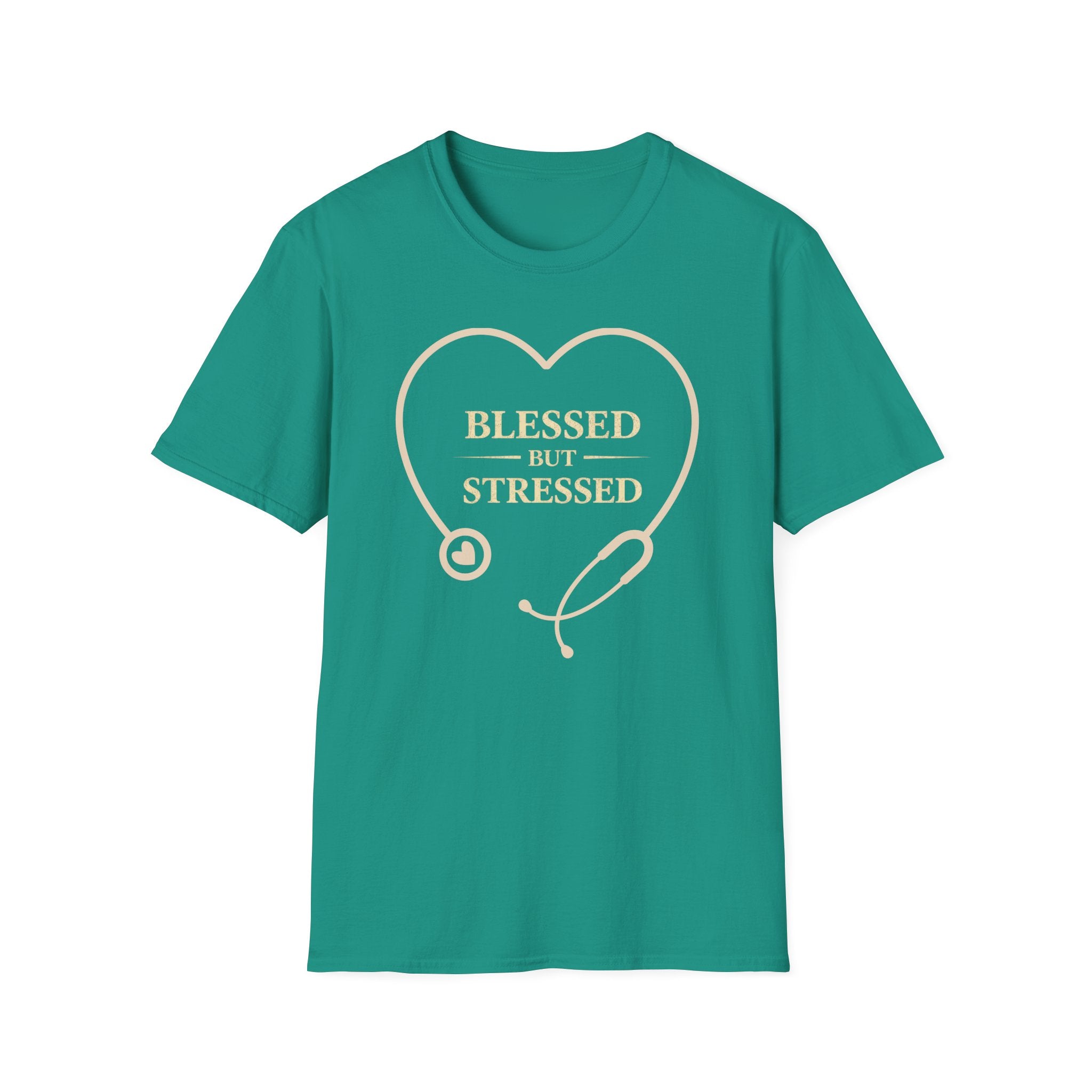 Blessed But Stressed  — Heart Stethoscope Graphic
