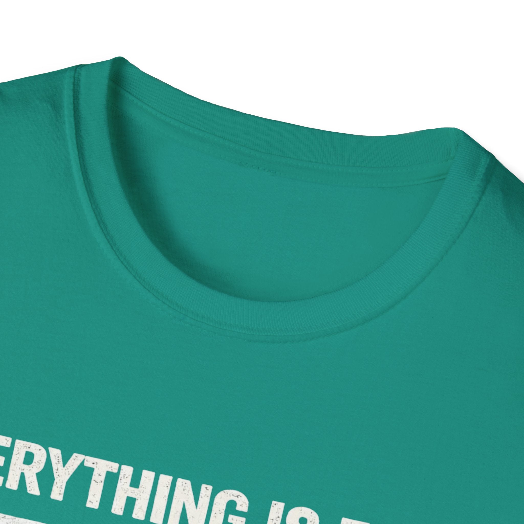 Minimalist 'Everything Is Fine' White Tee — Subtle Irony Graphic T-Shirt