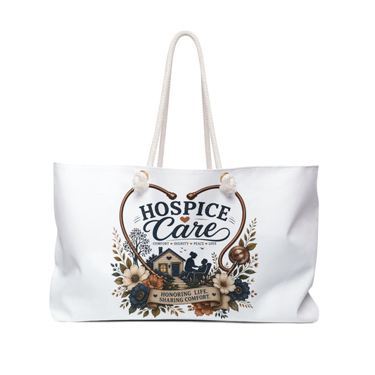 Hospice Care Weekender Bag — 'Honoring Life, Sharing Comfort' Travel Tote