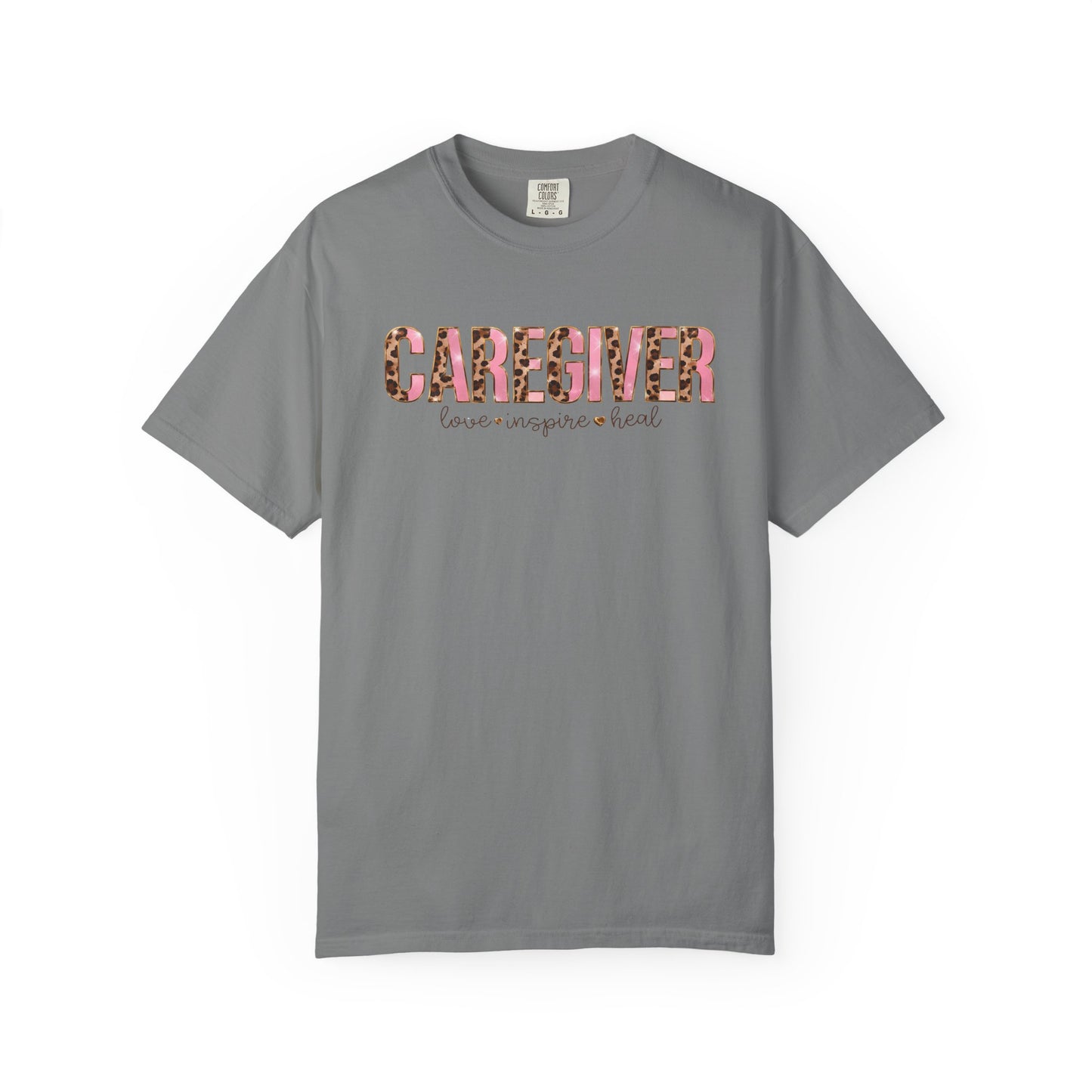 Caregiver Floral T‑Shirt — 'Caregiver' Pink Floral Design for Nurses & Care Workers