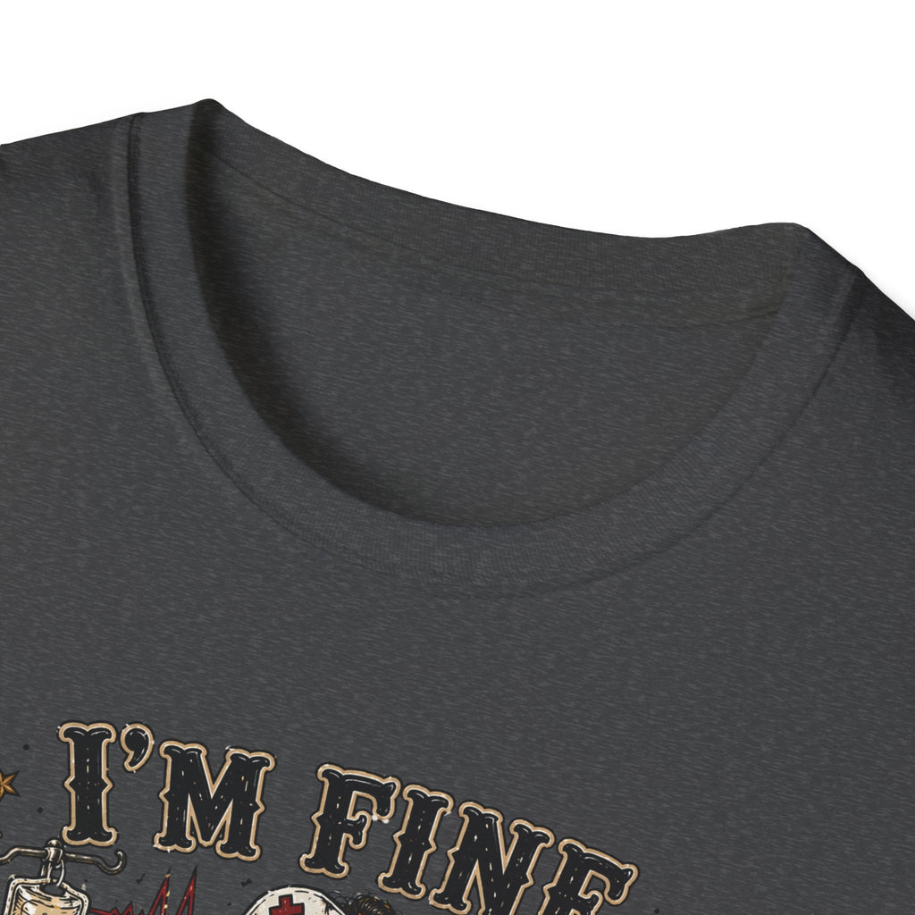 I'm Fine This Is Fine T-Shirt — Dark Humor Skeleton Graphic Tee