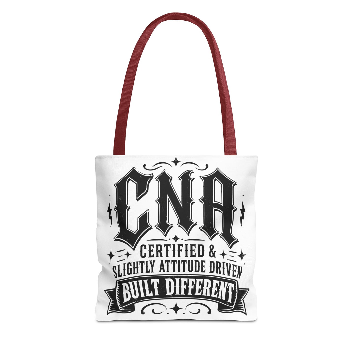 CNA Tote Bag — "Certified & Slightly Attitude Driven" Built Different Nurse Gift