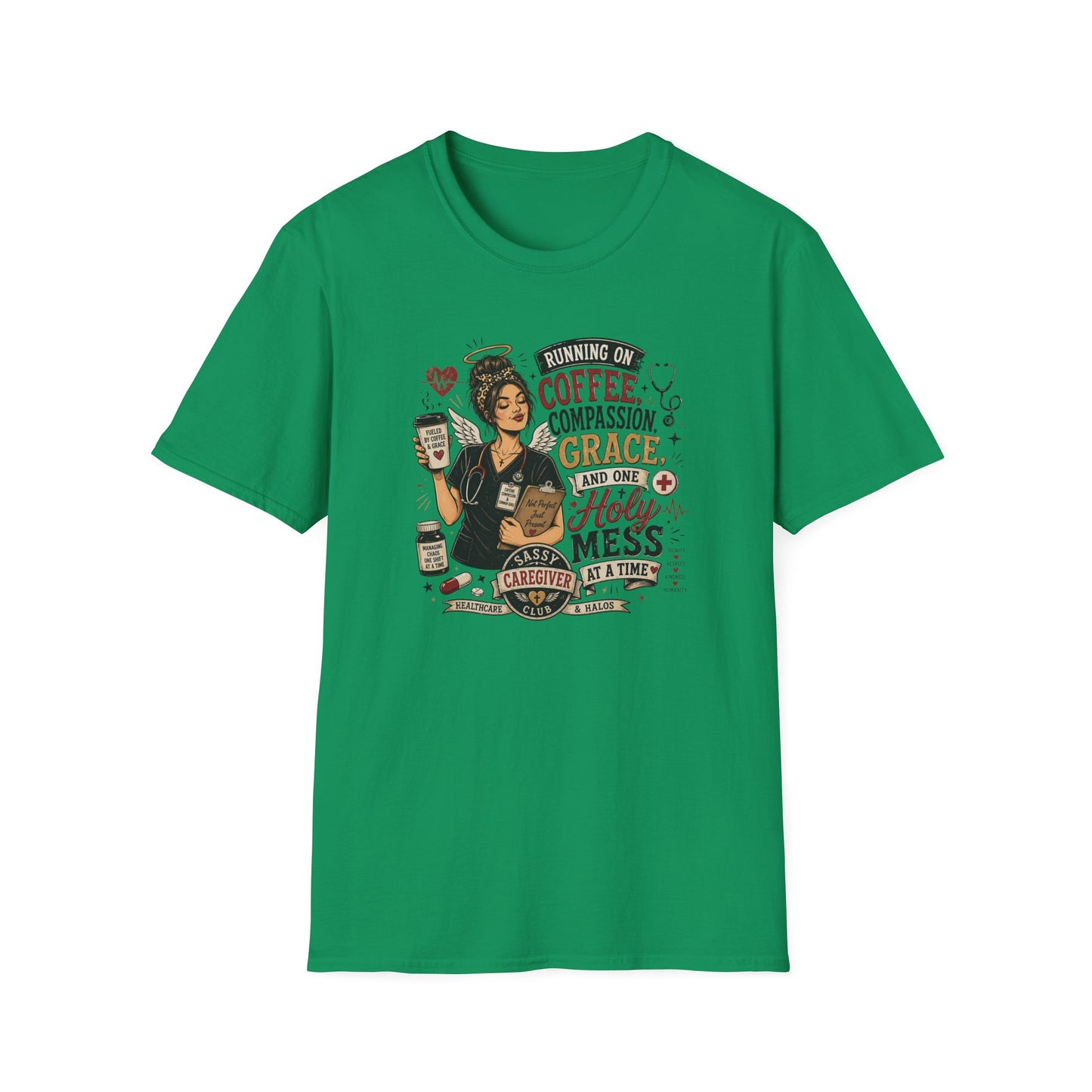T-Shirt — 'Drink More Coffee, Compassion, Grace' Christian