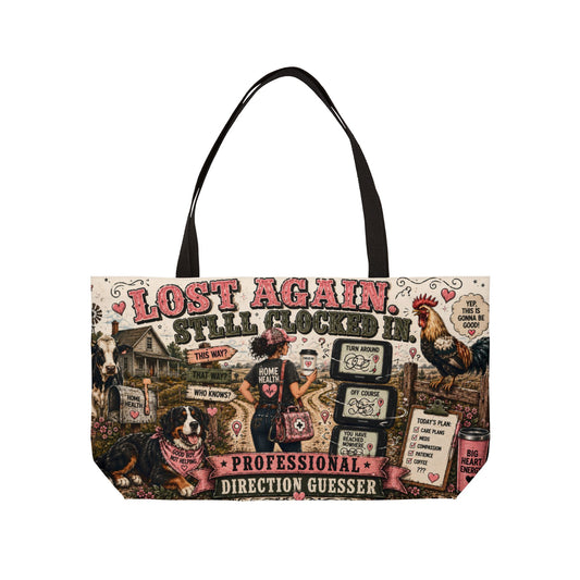 Home Health Care  — "Lost Again Still Lookin'" Funny Road-Trip Travel Tote