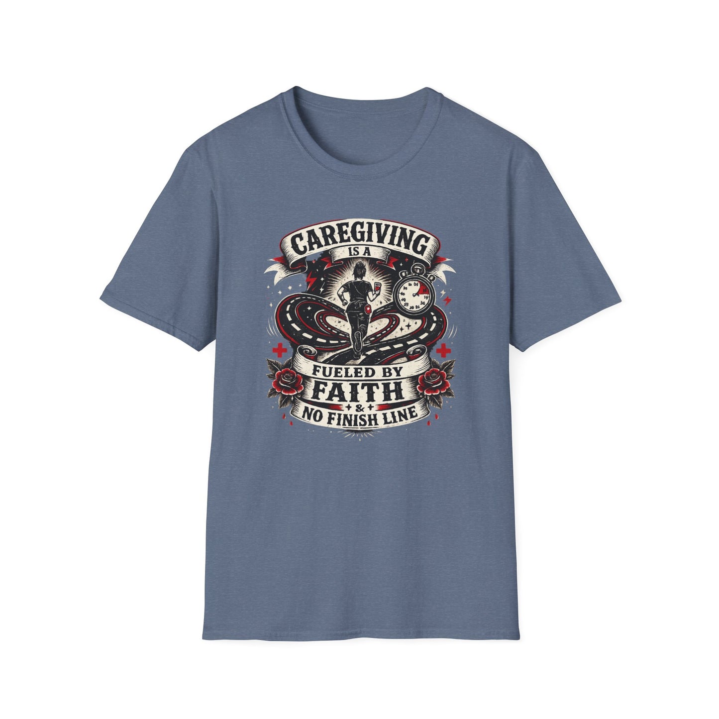 Caregiving T-Shirt — "Caregiving is a Journey Fueled by Faith" Graphic Tee