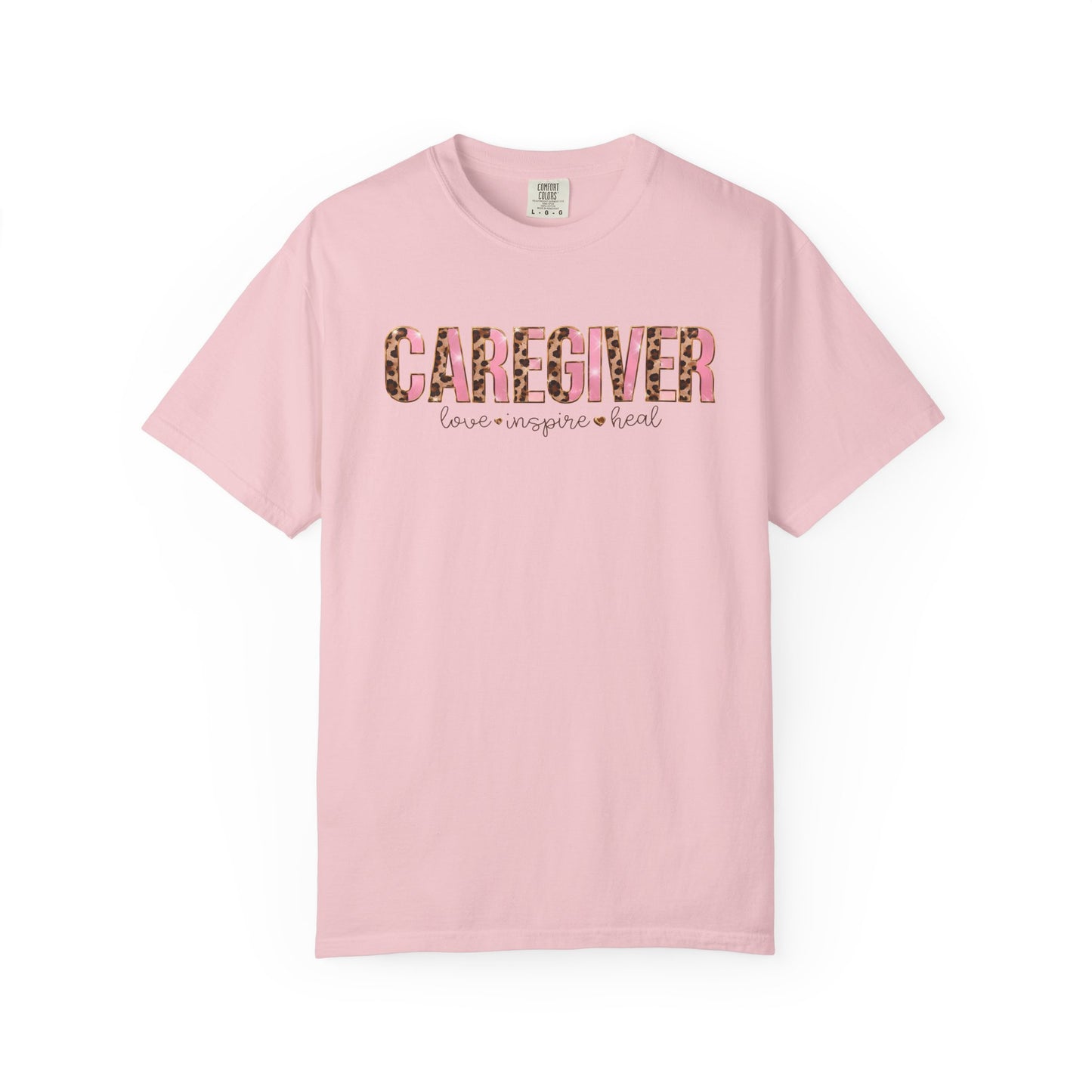 Caregiver Floral T‑Shirt — 'Caregiver' Pink Floral Design for Nurses & Care Workers