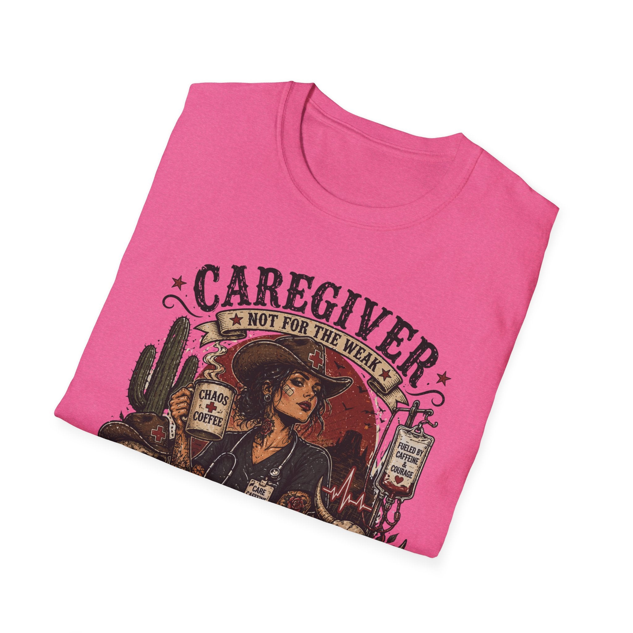 Caregiver Cowboy T-Shirt — "Caregiver: Still Showing Up" Graphic Tee