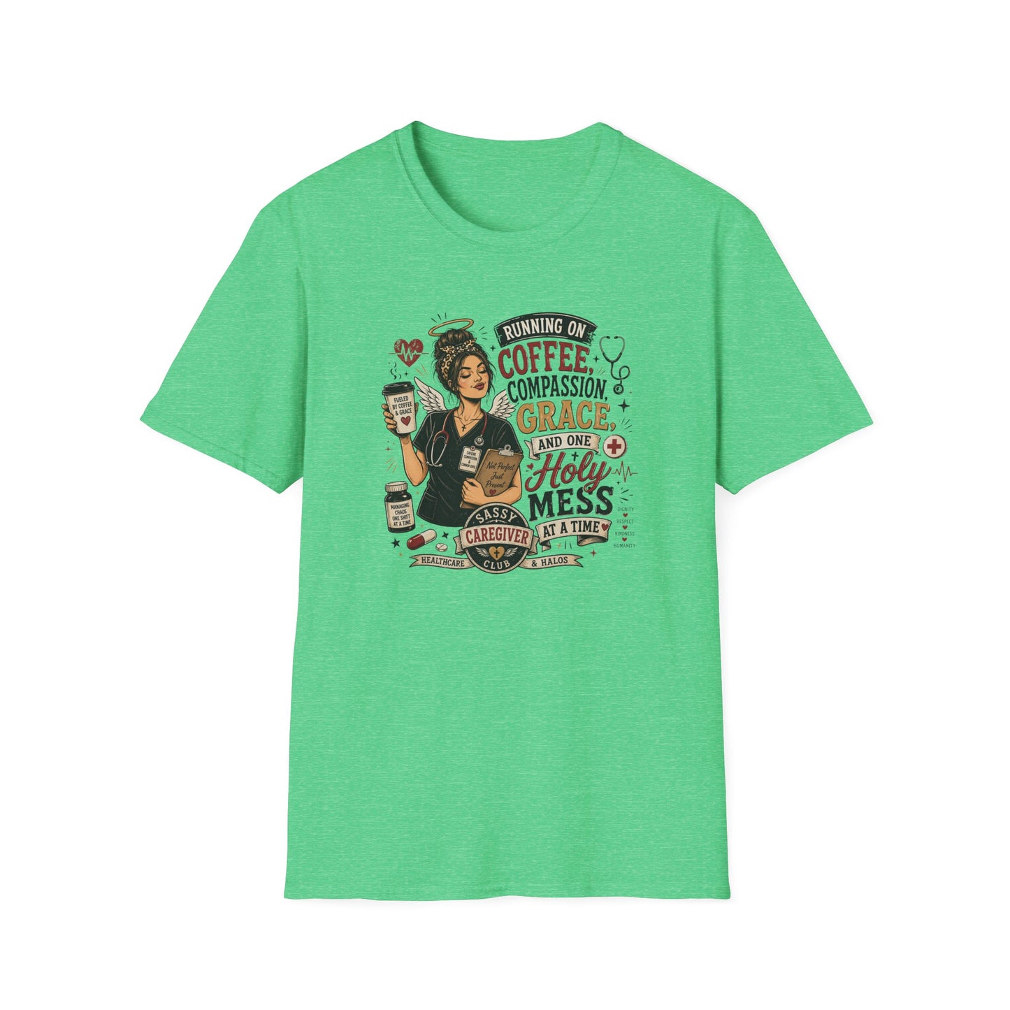 T-Shirt — 'Drink More Coffee, Compassion, Grace' Christian