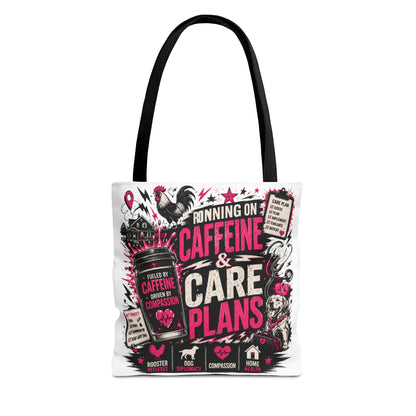 Caffeine & Care Plans Tote Bag —  Funny Healthcare Gift