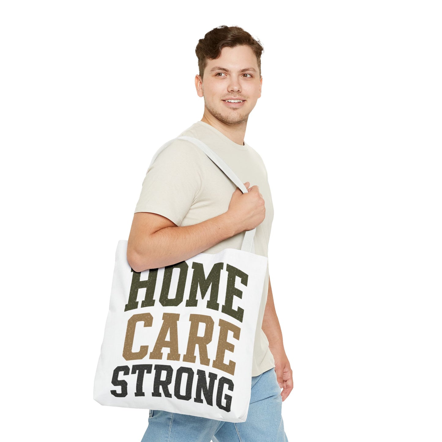 Home Care Strong Tote Bag — Durable AOP Shopper for Caregivers & Nurses