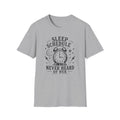 Sleep Schedule? Never Heard of Her T-Shirt — Funny Sleep-Deprived Graphic Tee