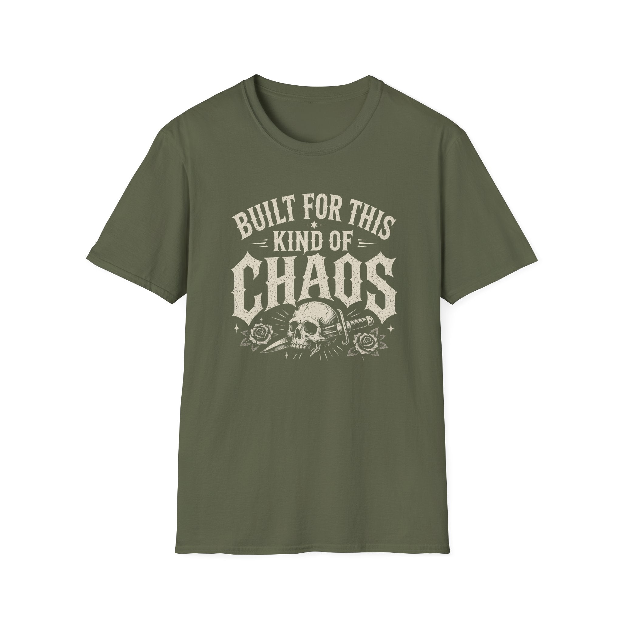 Built For This Kind Of Chaos T-Shirt — Skull & Roses Graphic Tee