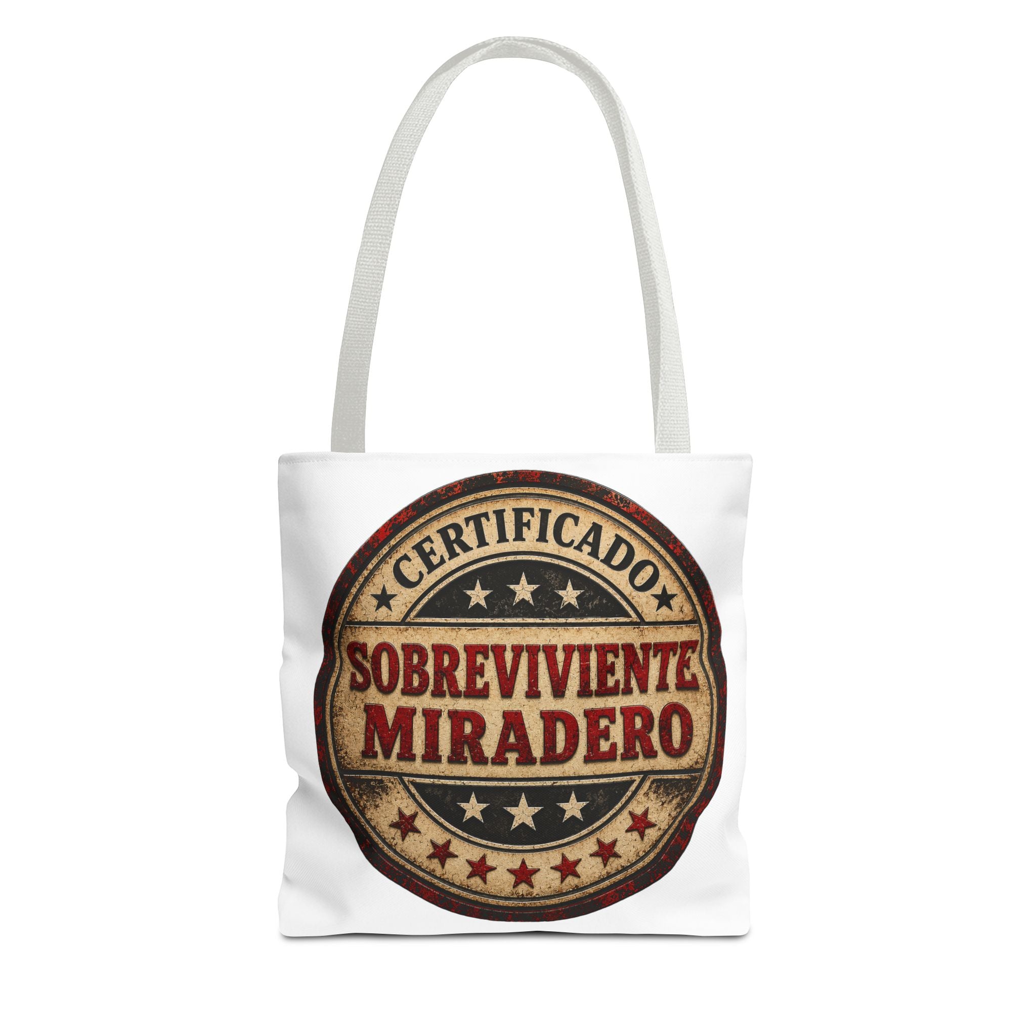 Certified 'Sobreviviente Miradero' Tote Bag — Vintage Badge Spanish Survivor Tote