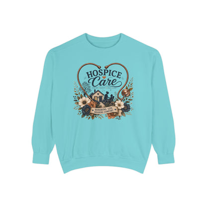 Hospice Care Floral Sweatshirt — Comfort & Compassion Crewneck