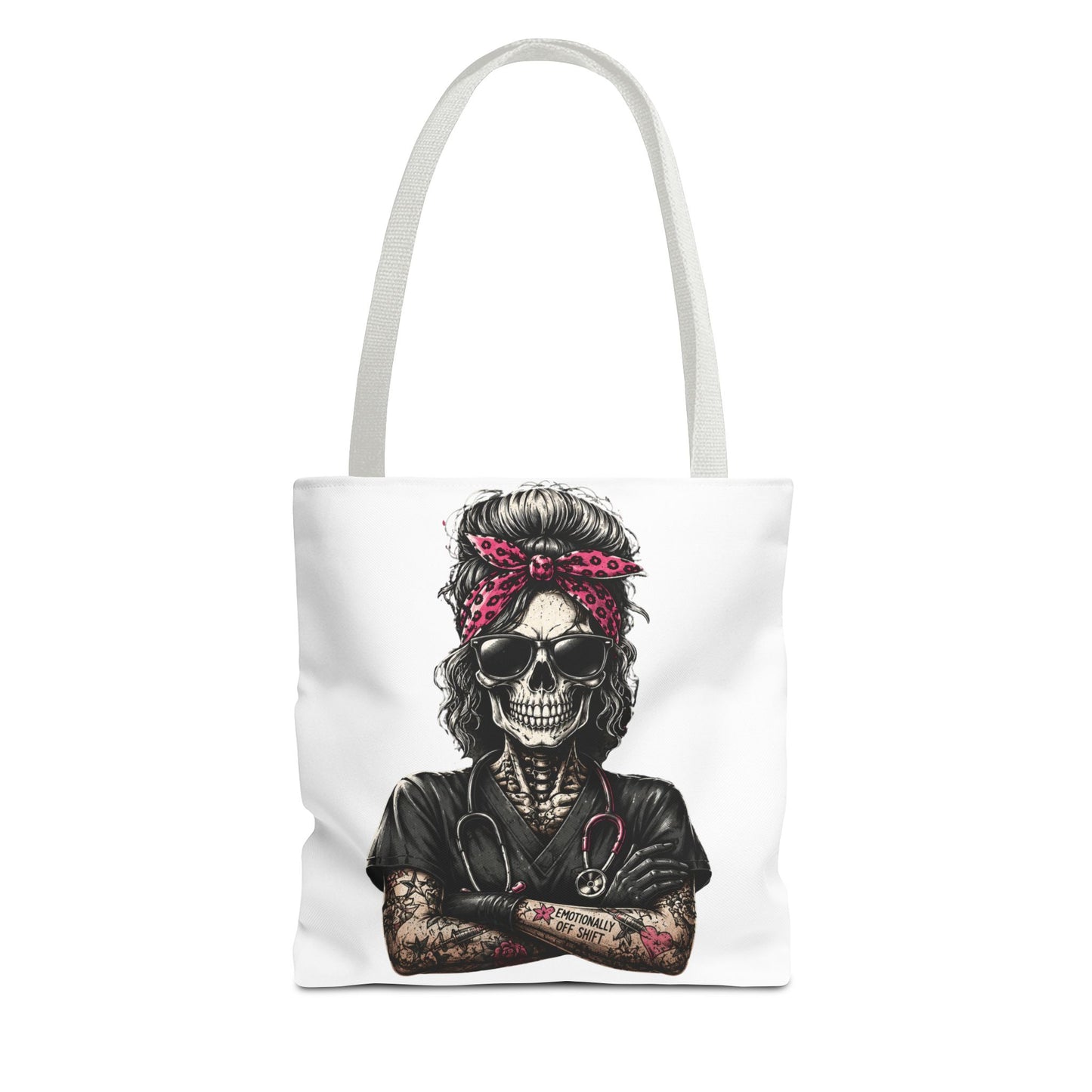 Skull Nurse Tote Bag – Goth Medical  Canvas Tote with Bandana
