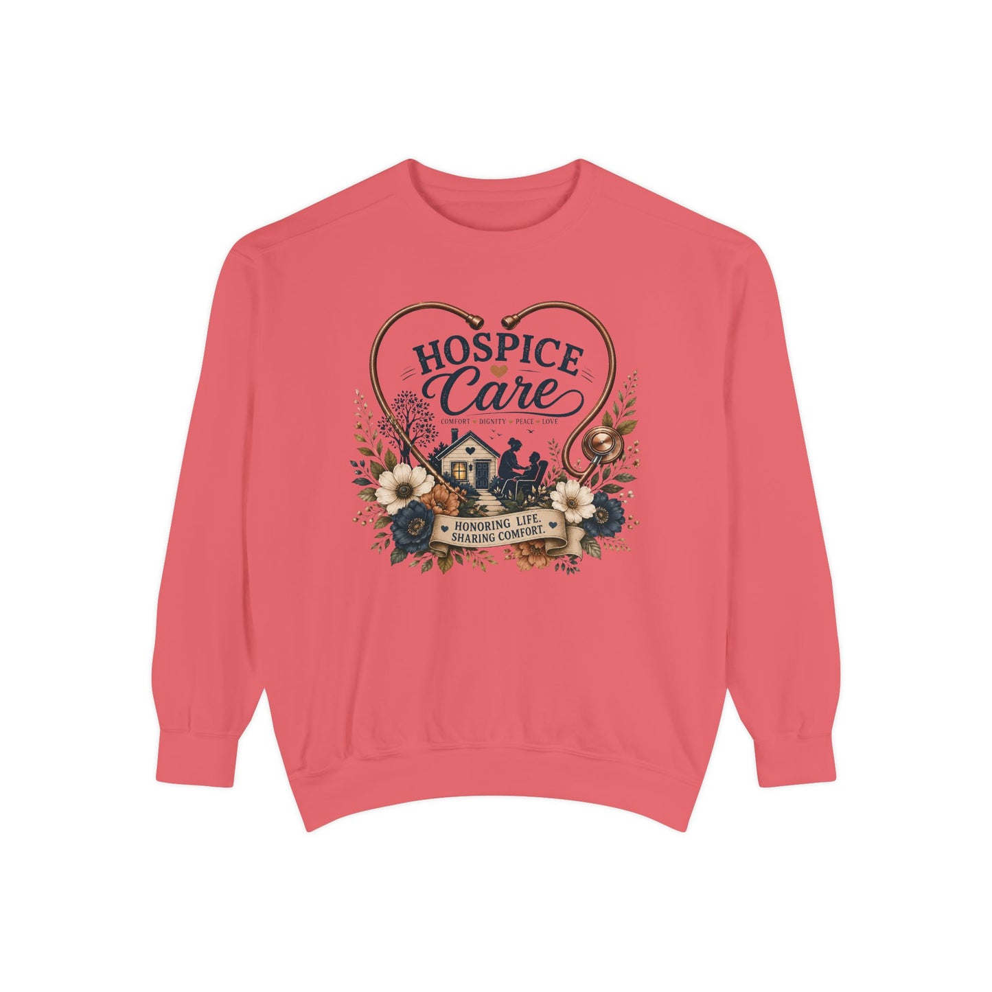 Hospice Care Floral Sweatshirt — Comfort & Compassion Crewneck