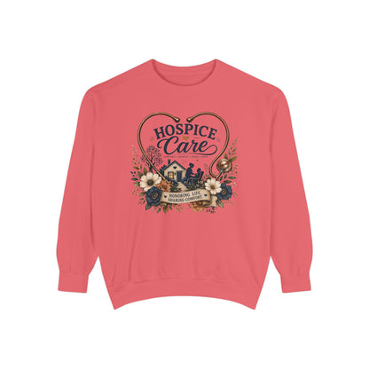 Hospice Care Floral Sweatshirt — Comfort & Compassion Crewneck