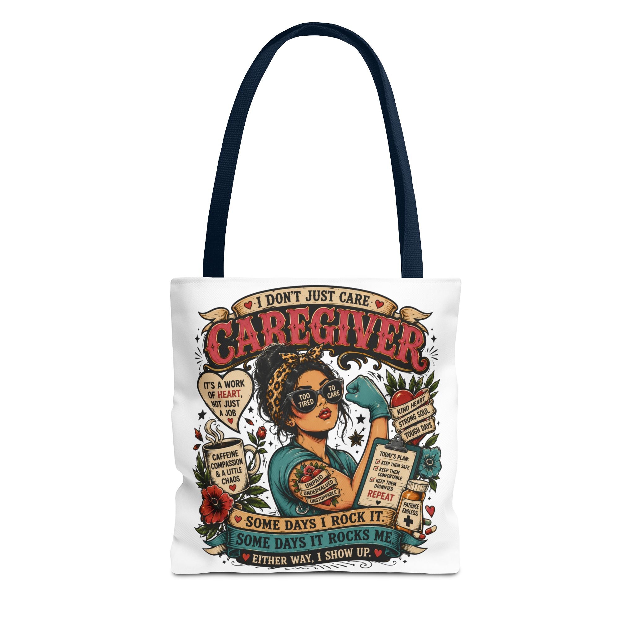 Caregiver Tote Bag – Retro  Caregiver Gift with 'I Don’t Just Care'