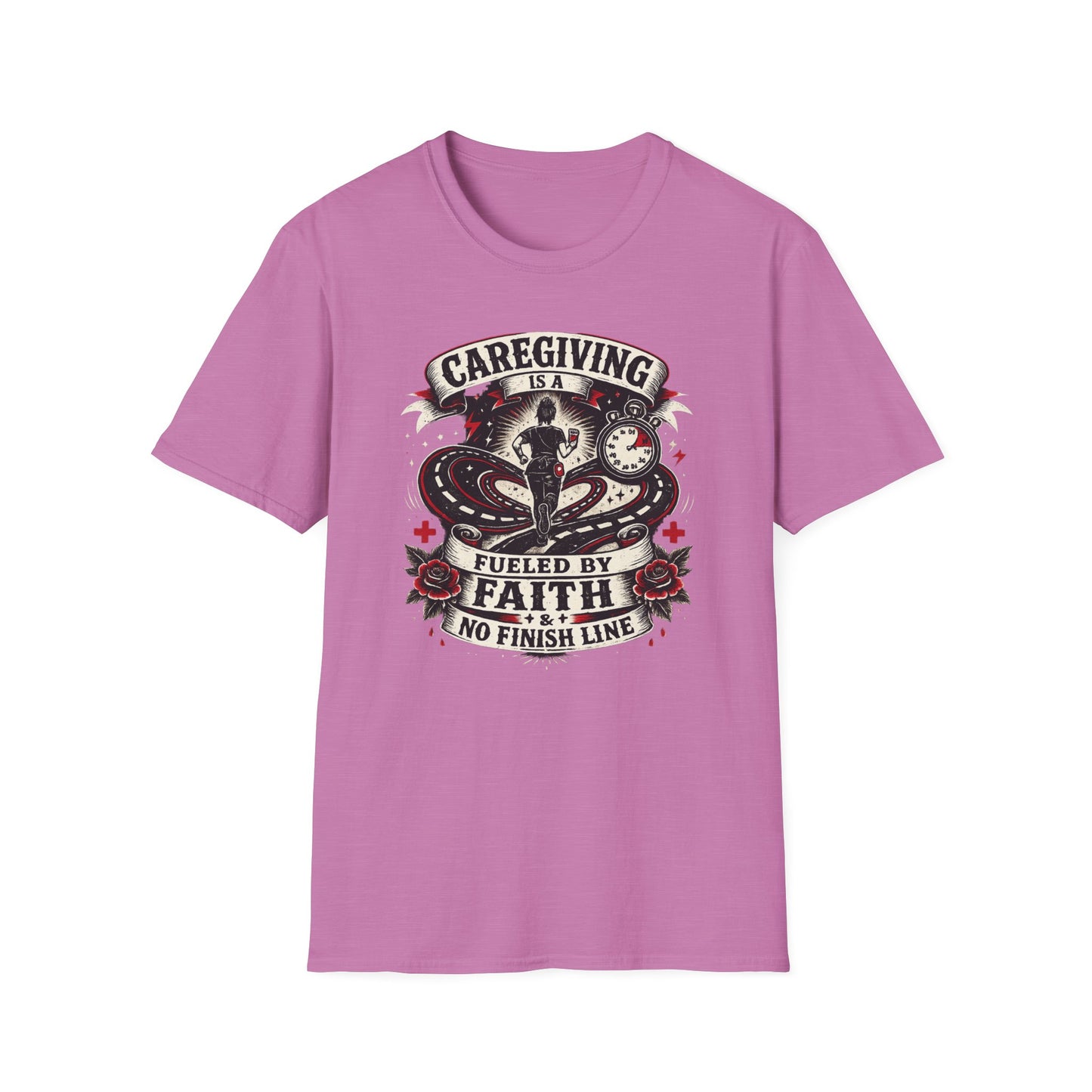 Caregiving T-Shirt — "Caregiving is a Journey Fueled by Faith" Graphic Tee
