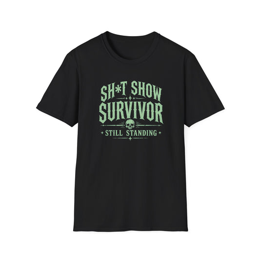 Shit Show Survivor T-Shirt "Shit Show Survivor graphic tee — funny caregiver nurse humor t-shirt"