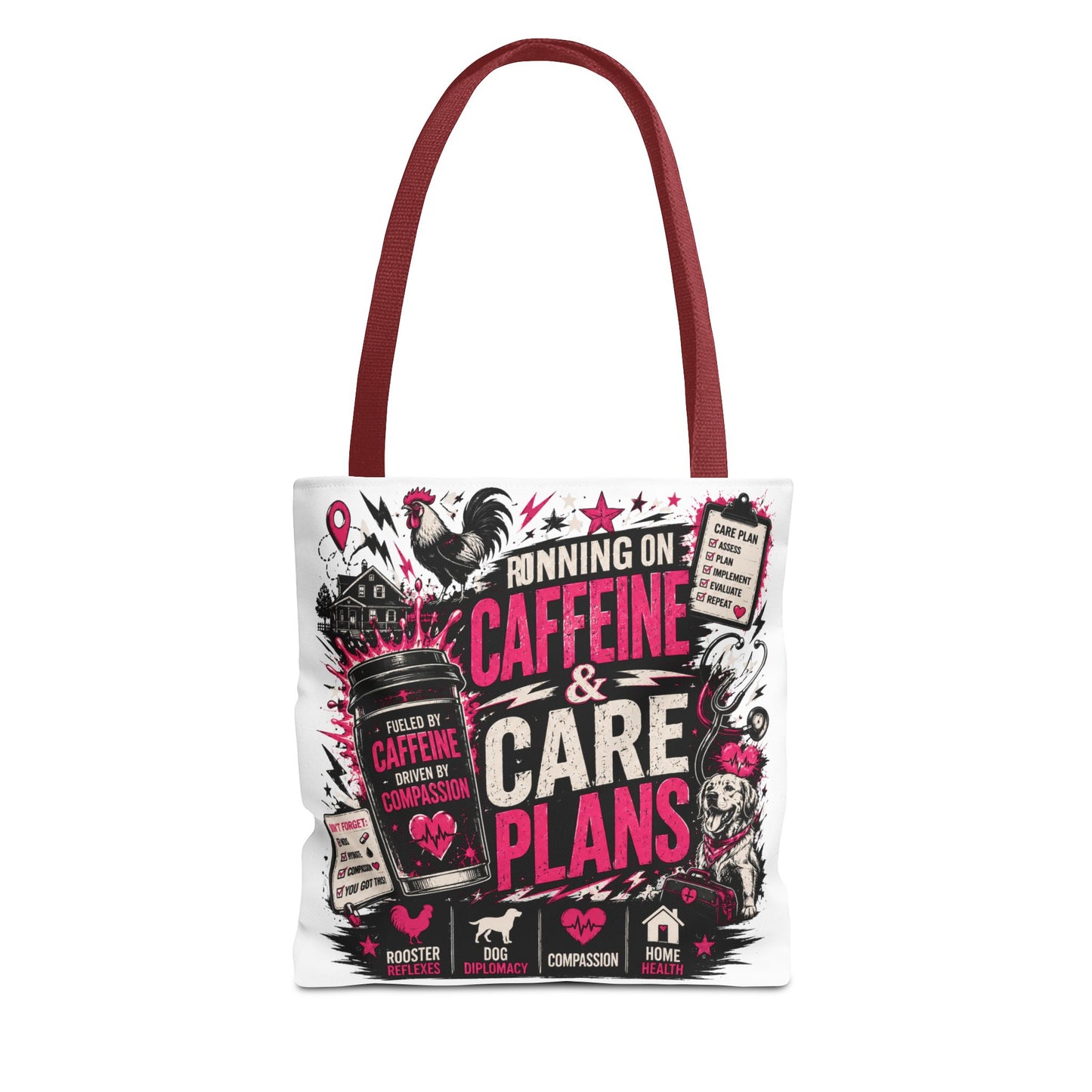 Caffeine & Care Plans Tote Bag —  Funny Healthcare Gift
