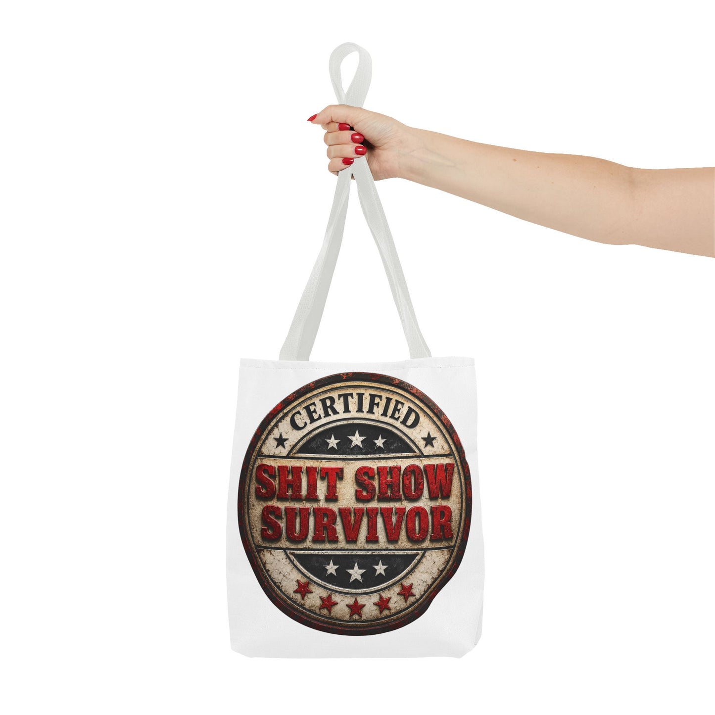 Tote Bag — "Certified Shit Show Survivor" Vintage Badge Tote