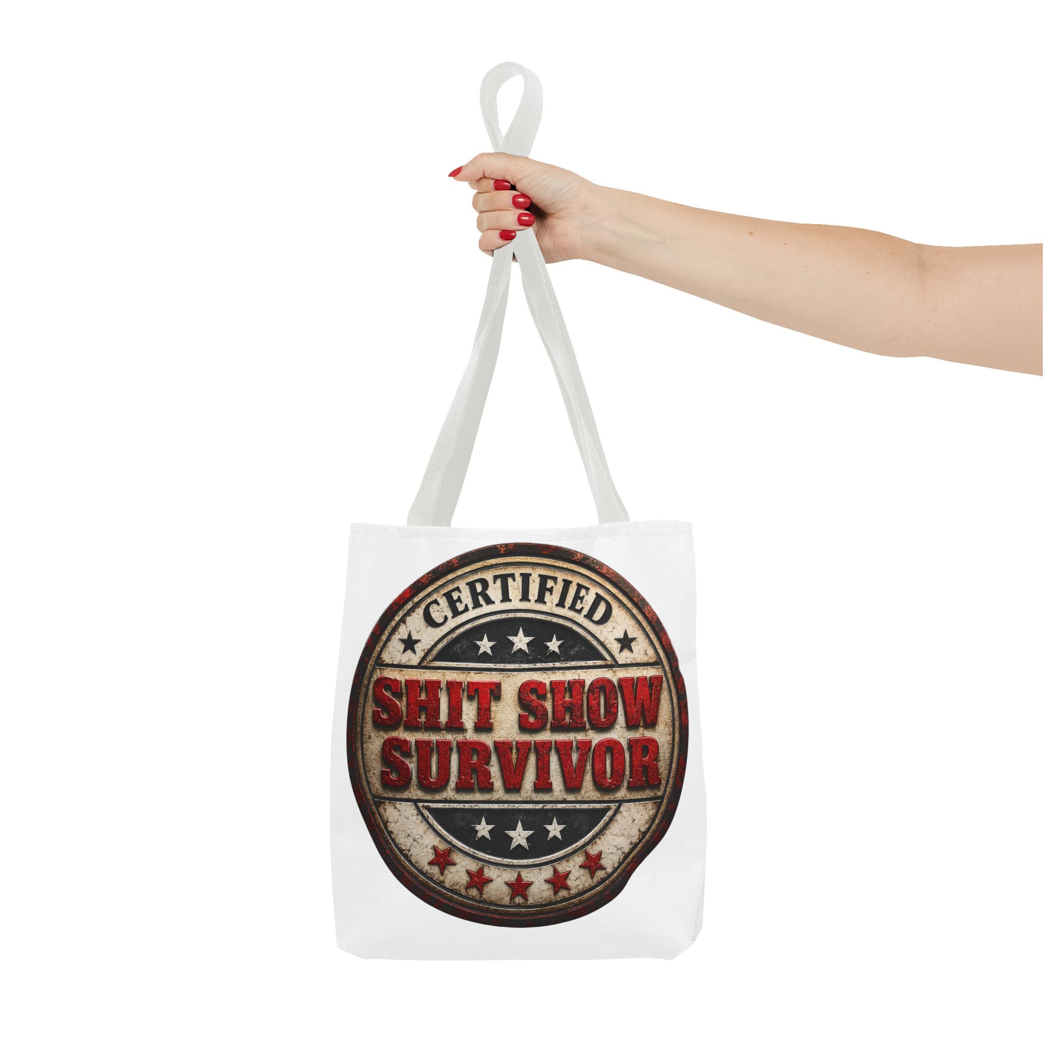 Tote Bag — "Certified Shit Show Survivor" Vintage Badge Tote