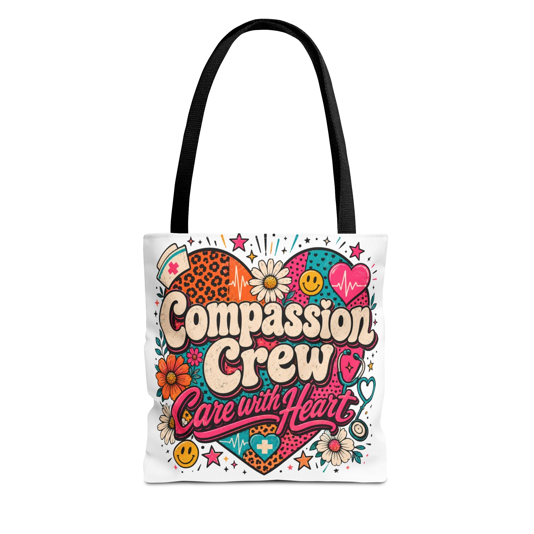 Compassion Crew Tote Bag — "Care with Heart" Colorful Nurse & Caregiver Gift
