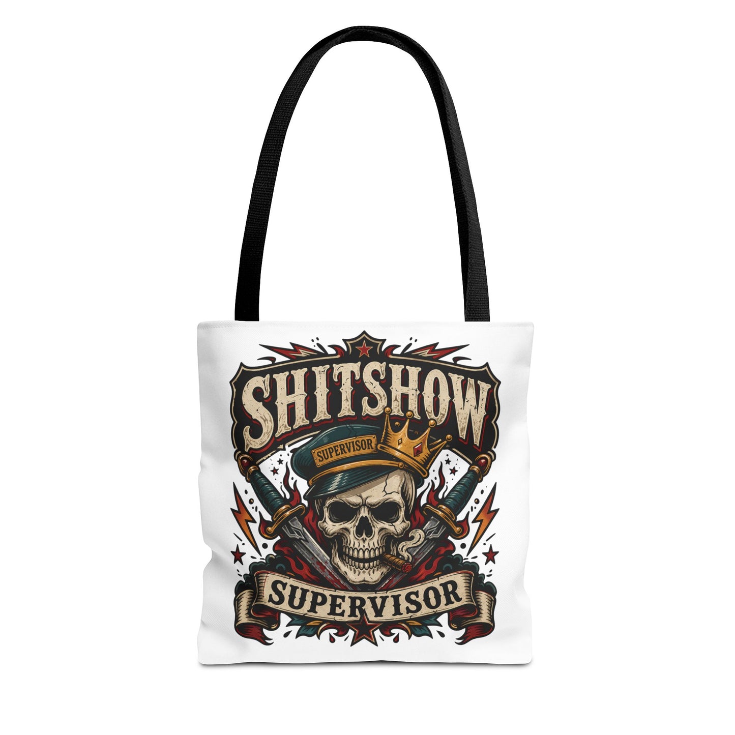 Tote Bag — "Shitshow Supervisor" Skull Graphic Tote