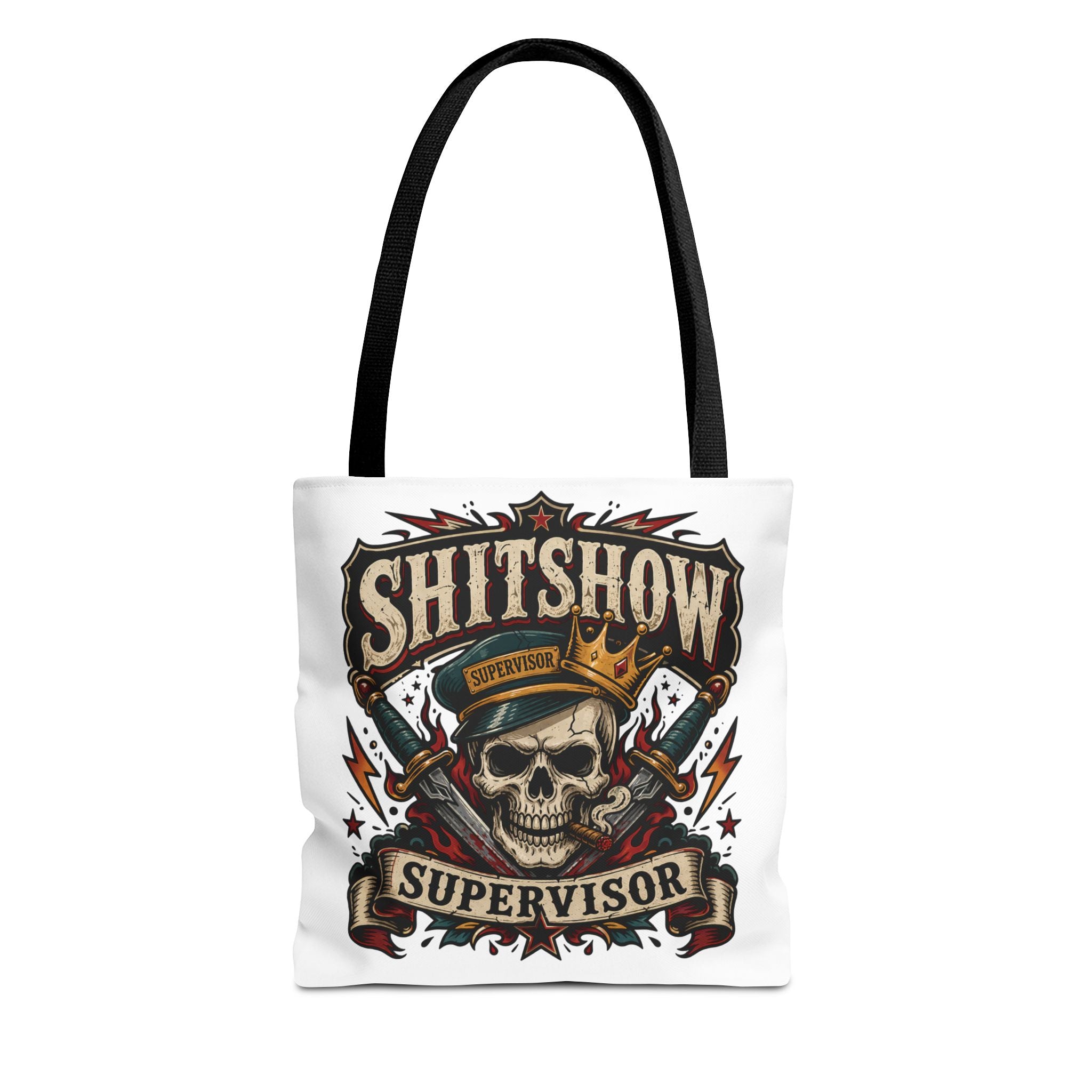 Tote Bag — "Shitshow Supervisor" Skull Graphic Tote