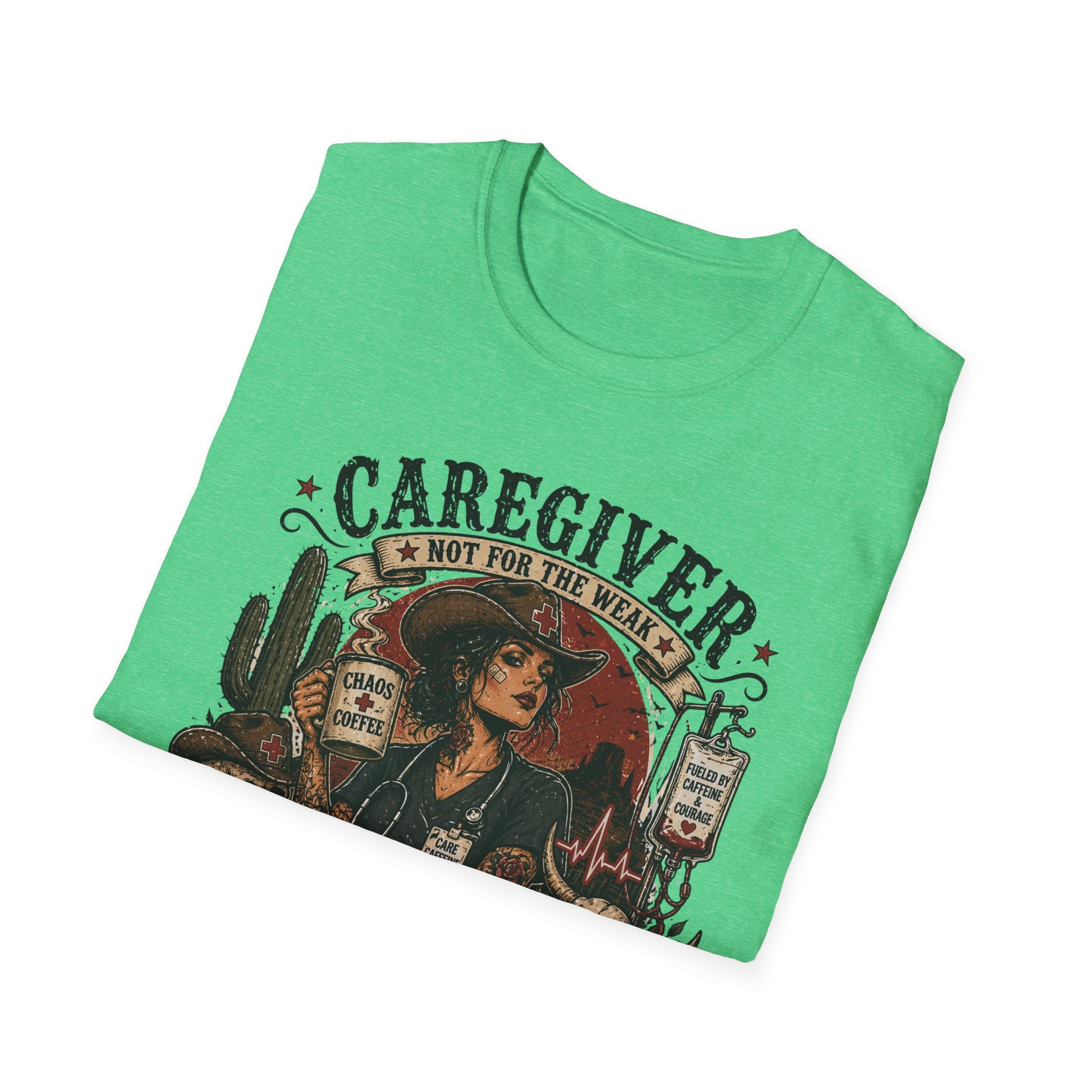 Caregiver Cowboy T-Shirt — "Caregiver: Still Showing Up" Graphic Tee